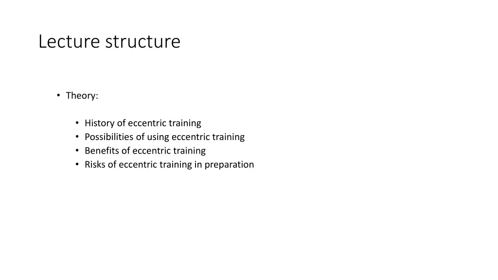 lecture structure