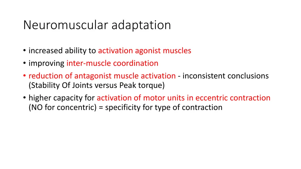 neuromuscular adaptation