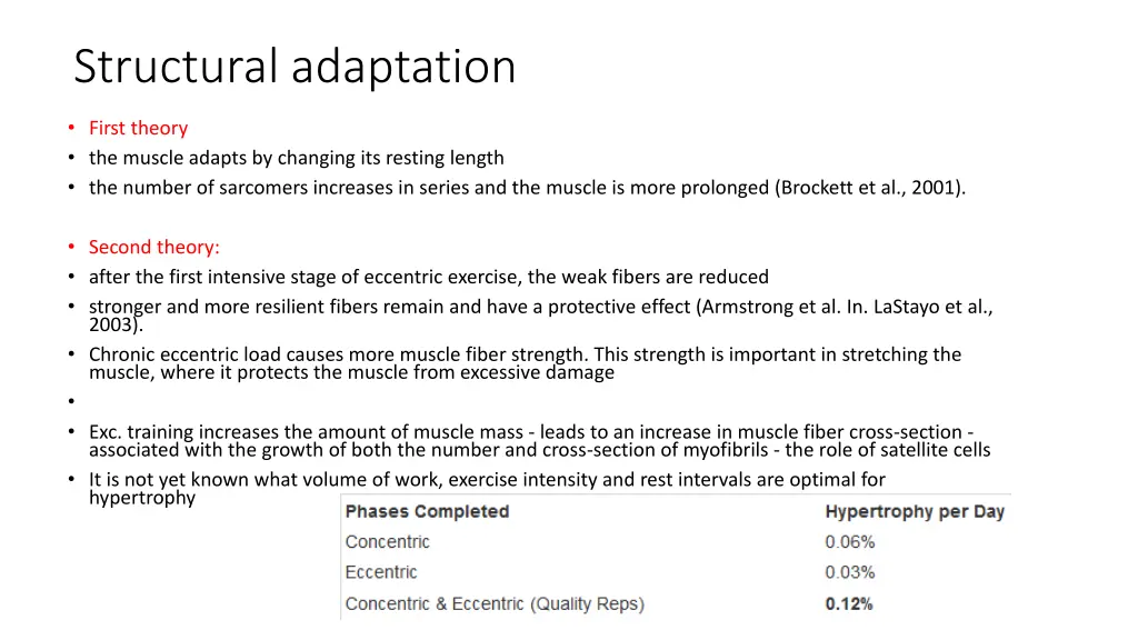 structural adaptation