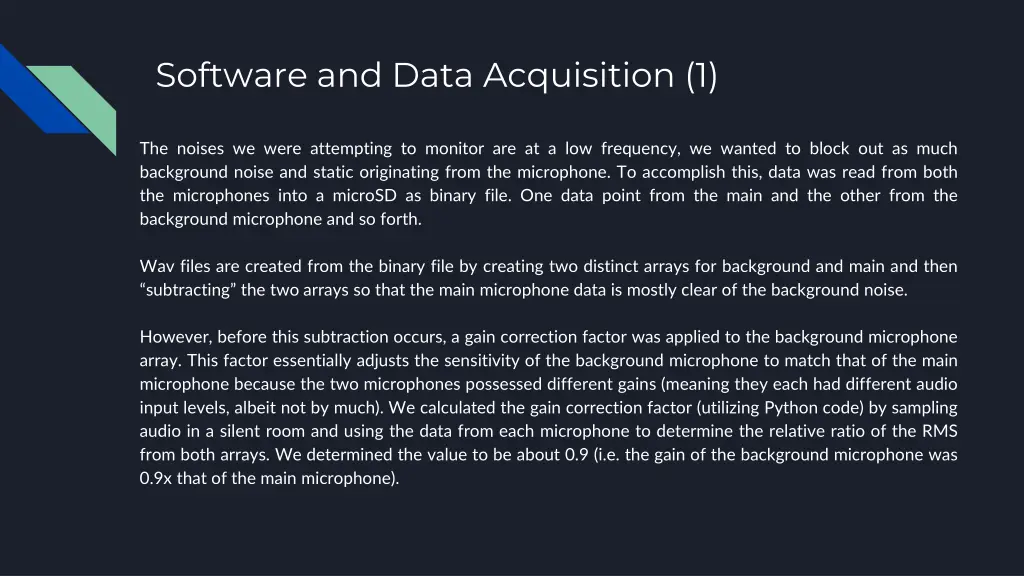 software and data acquisition 1