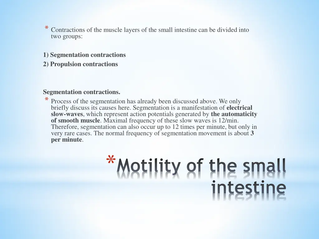 contractions of the muscle layers of the small