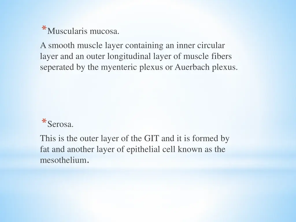 muscularis mucosa a smooth muscle layer