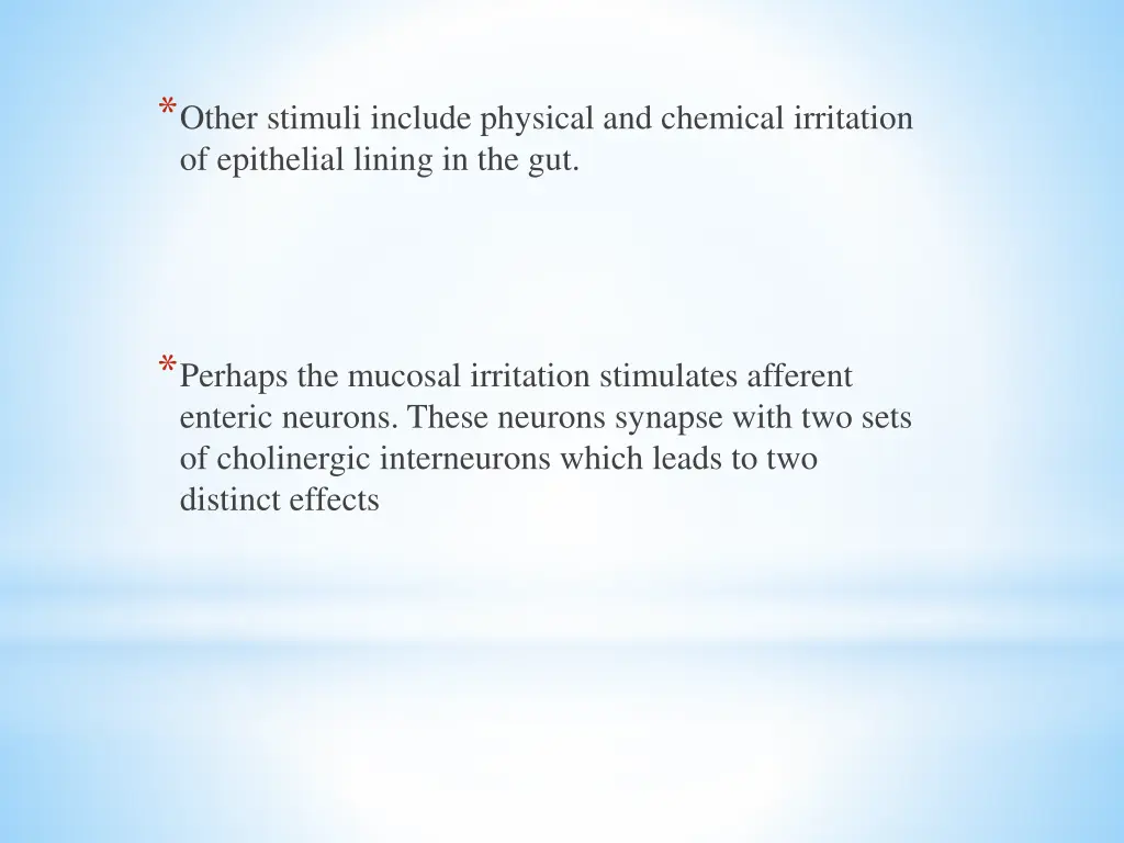 other stimuli include physical and chemical