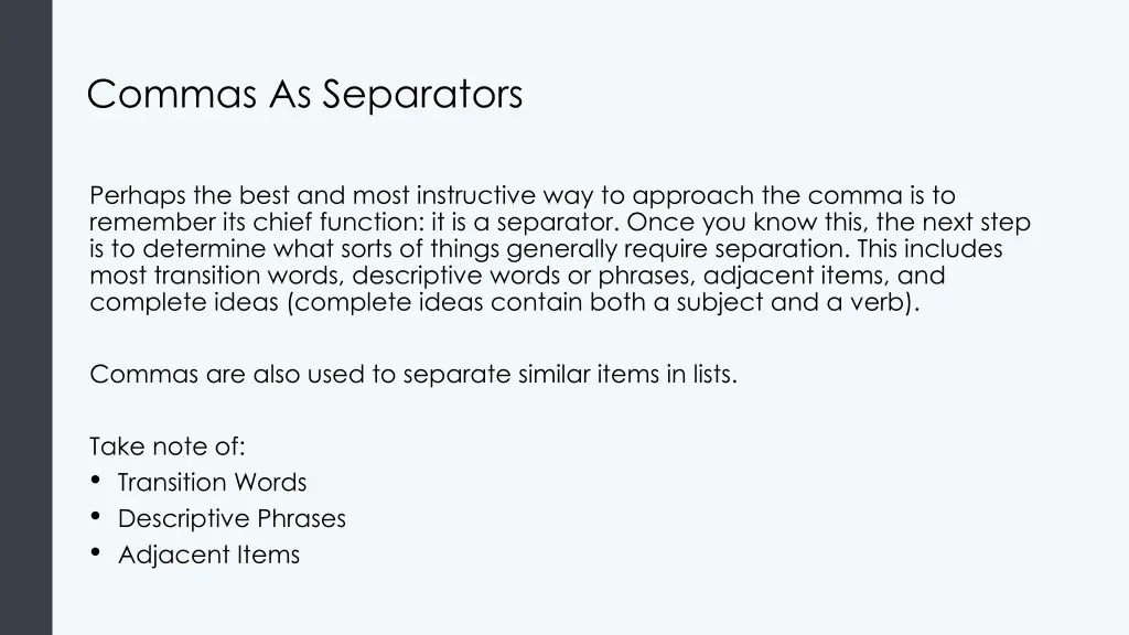 commas as separators