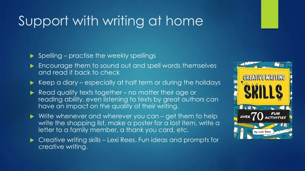 support with writing at home