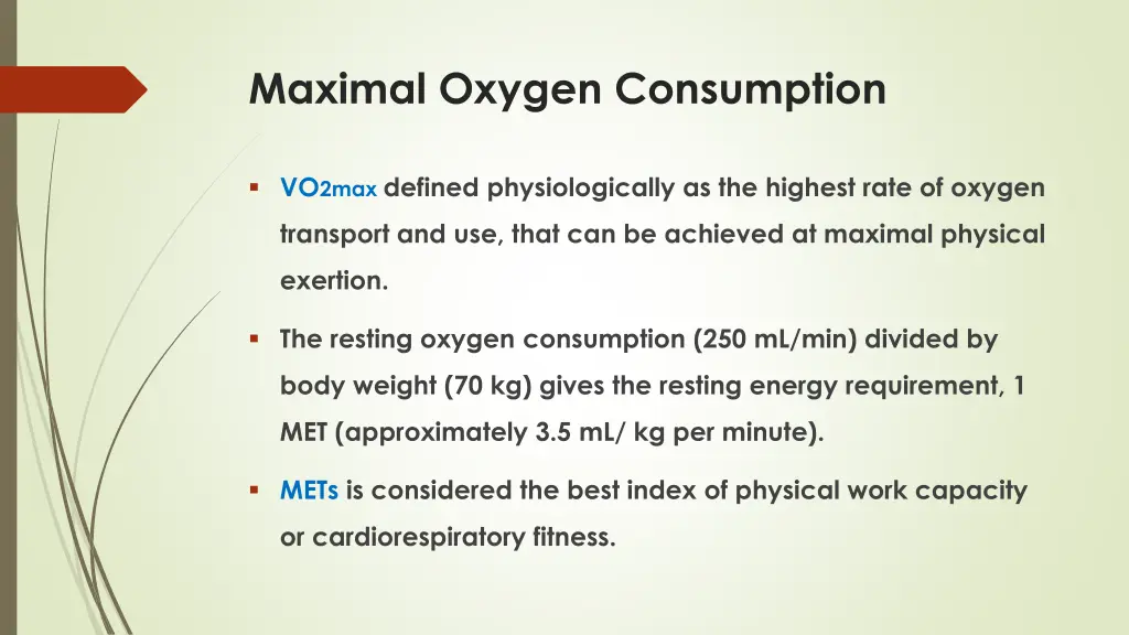 maximal oxygen consumption