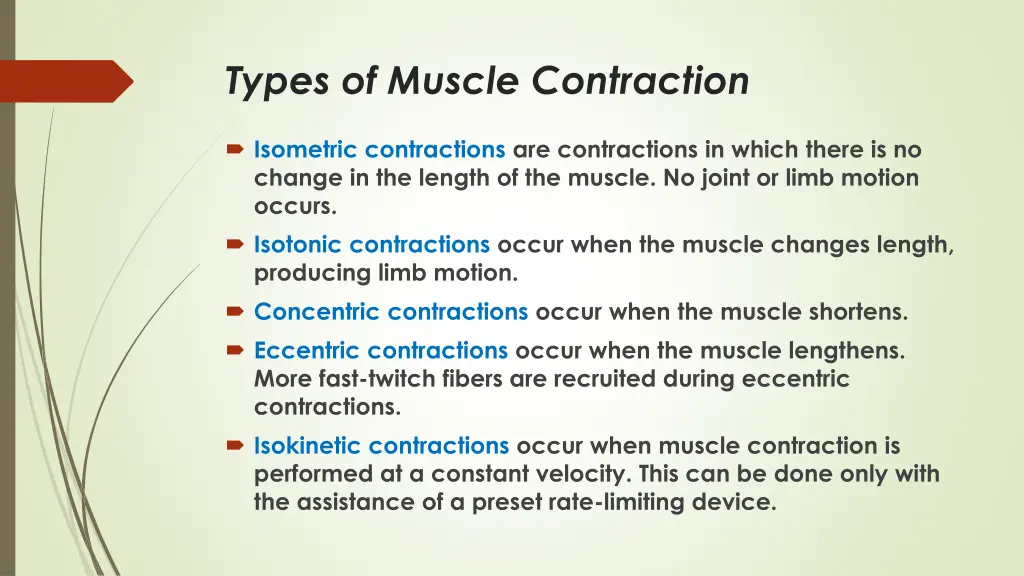 types of muscle contraction