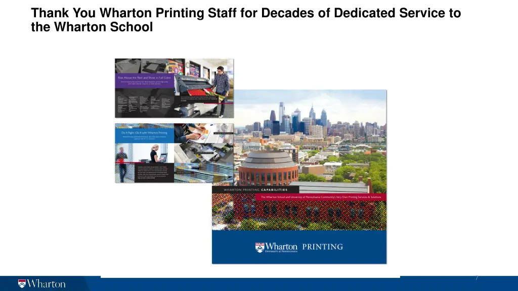 thank you wharton printing staff for decades