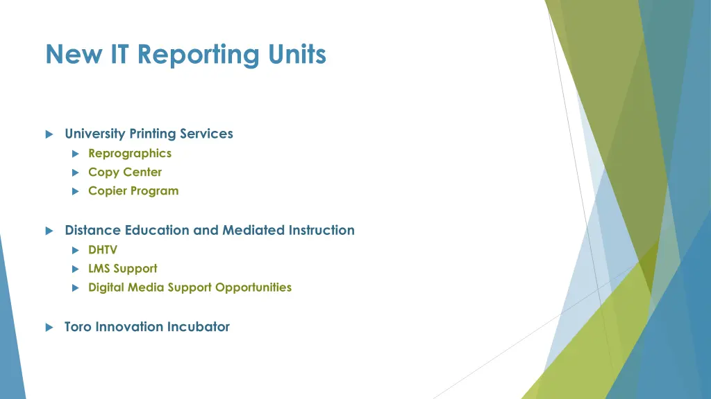 new it reporting units