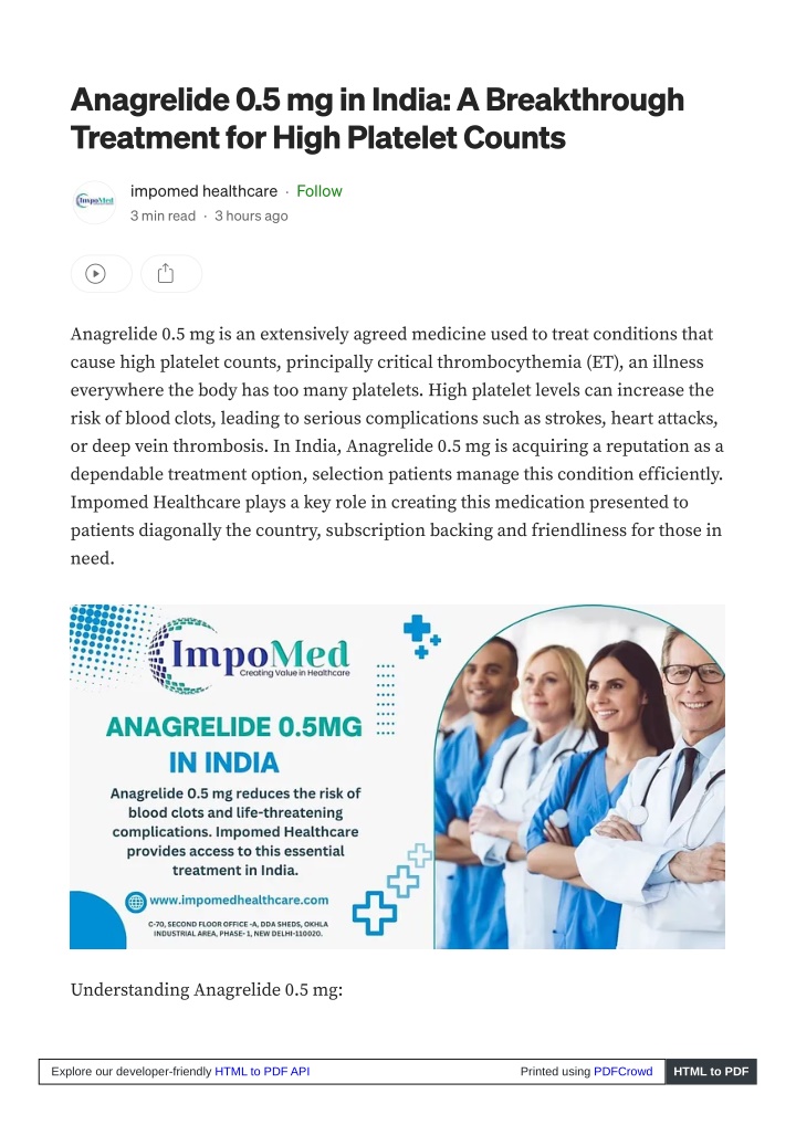 anagrelide 0 5 mg in india a breakthrough