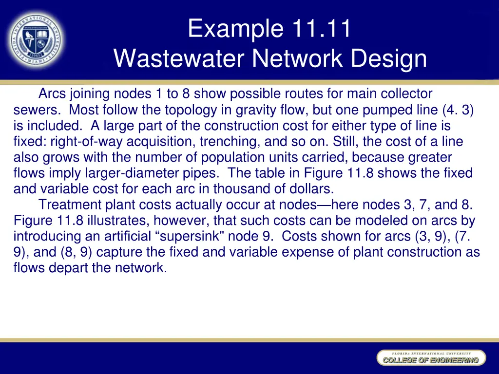 example 11 11 wastewater network design 1