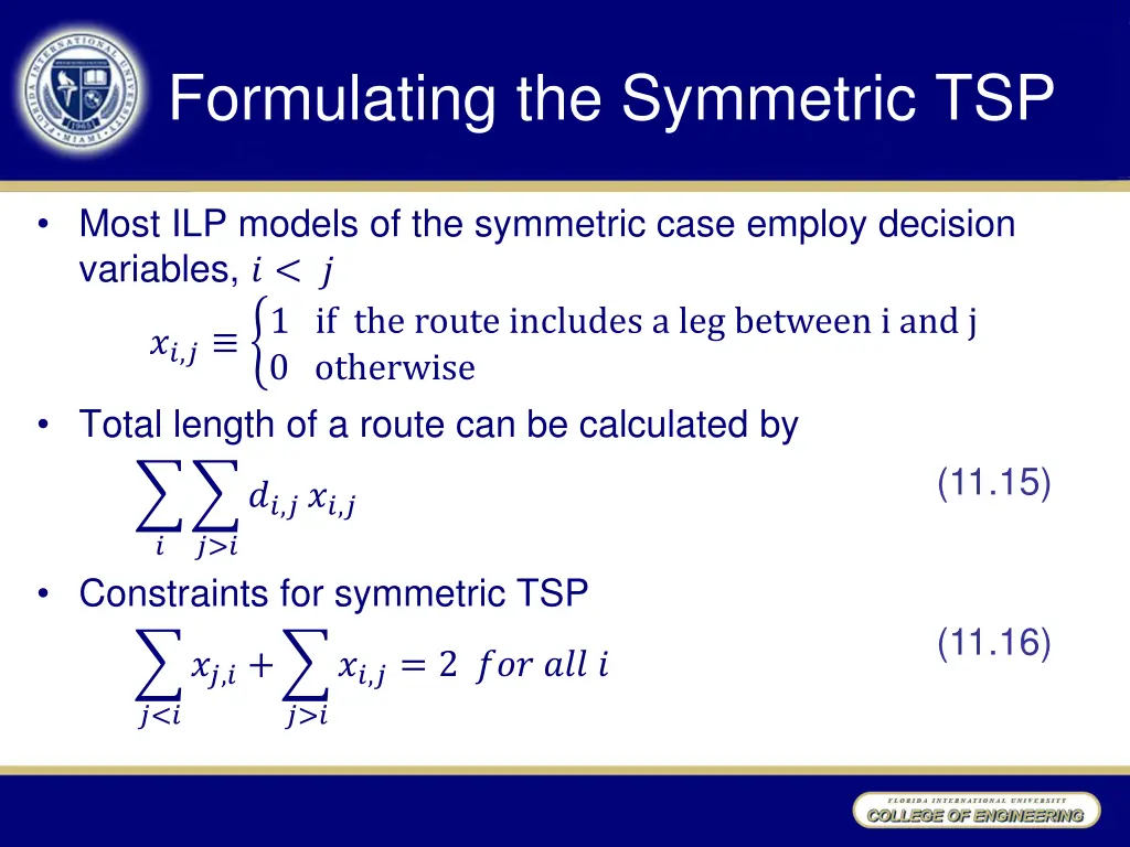 formulating the symmetric tsp