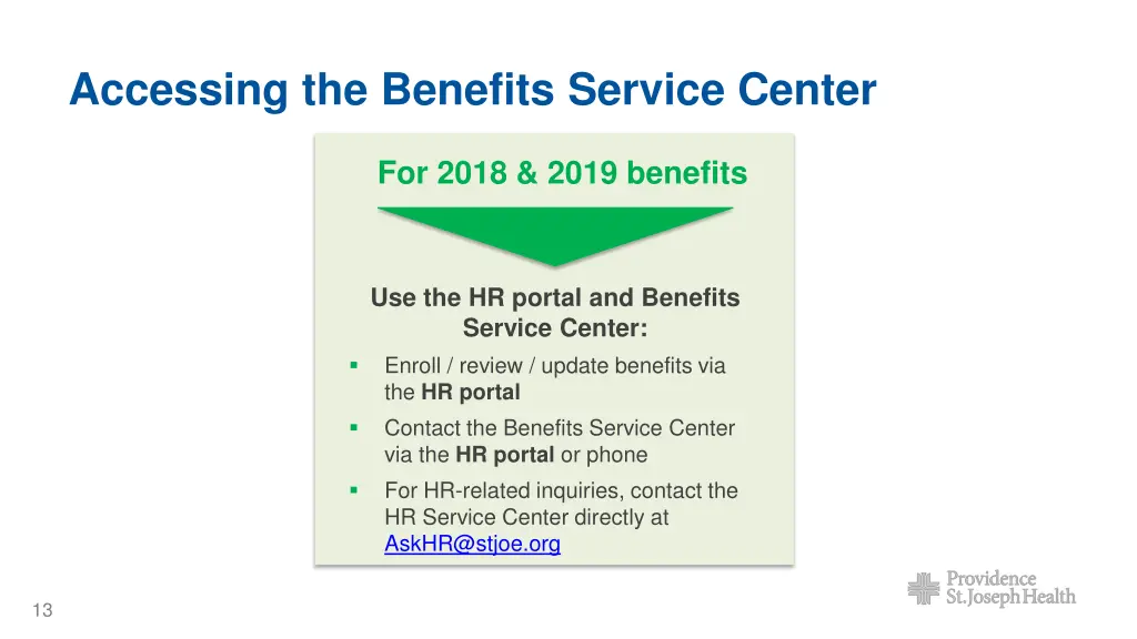 accessing the benefits service center