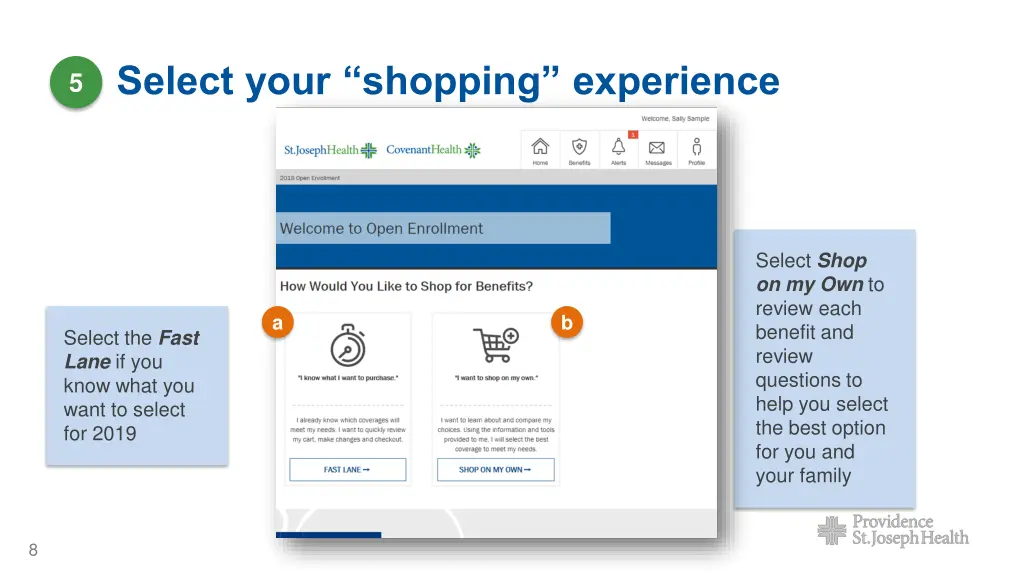 select your shopping experience