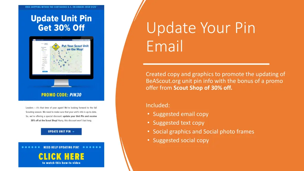 update your pin email