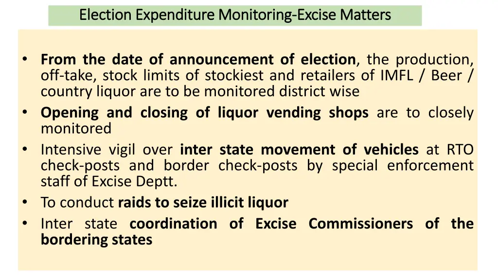 election expenditure monitoring election