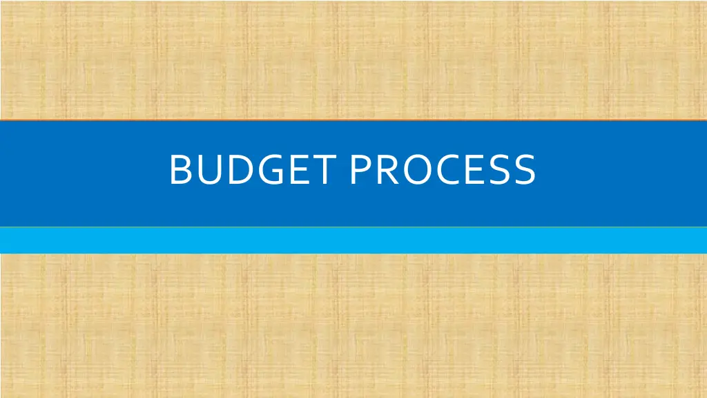 budget process