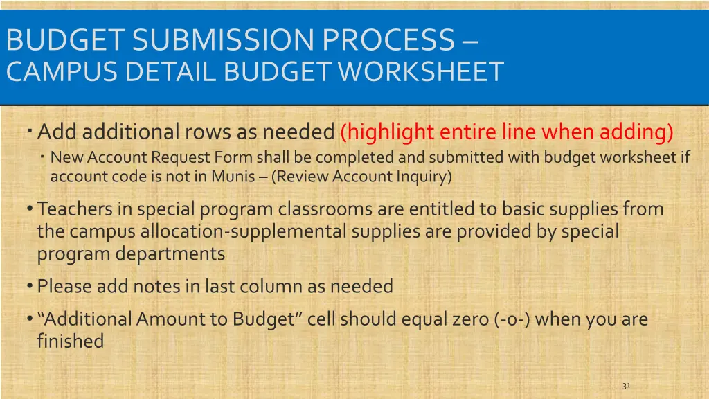 budget submission process campus detail budget 1