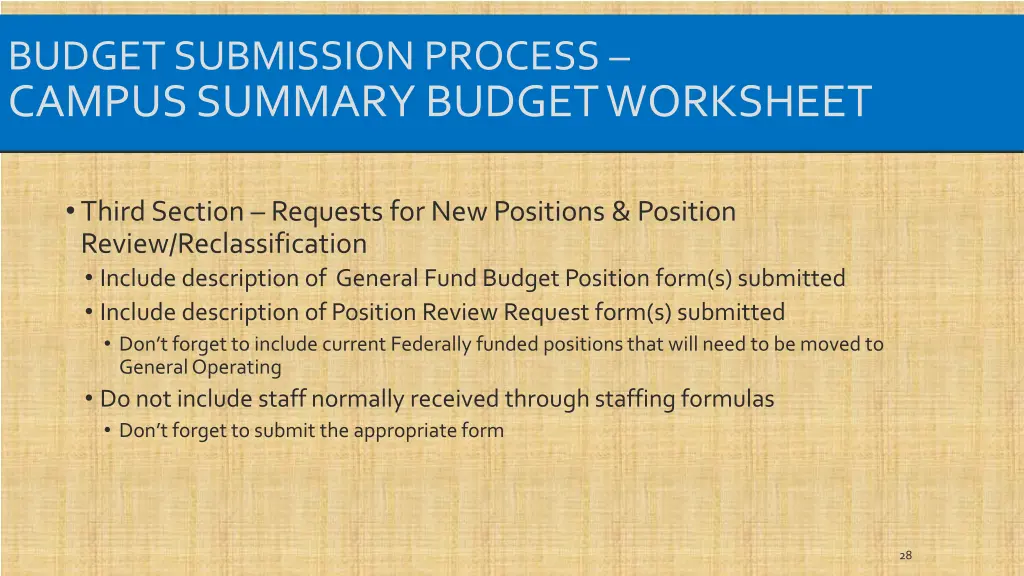 budget submission process campus summary budget 1