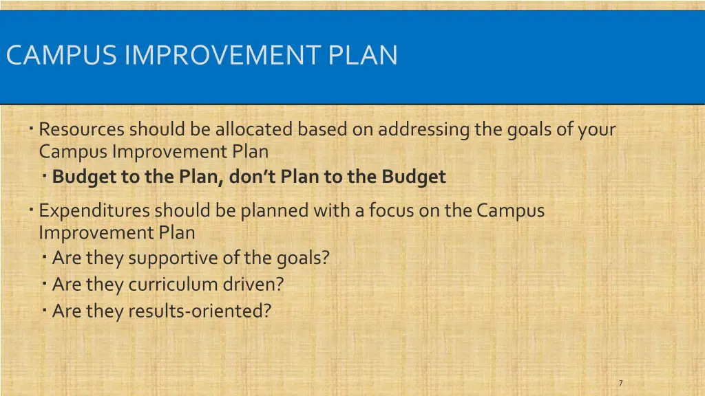 campus improvement plan