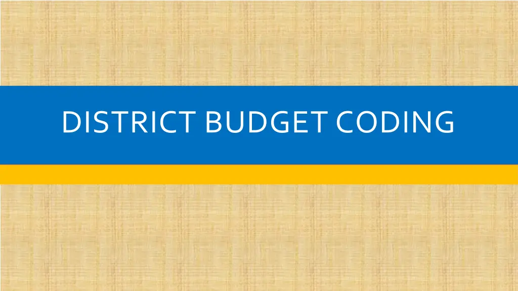 district budget coding