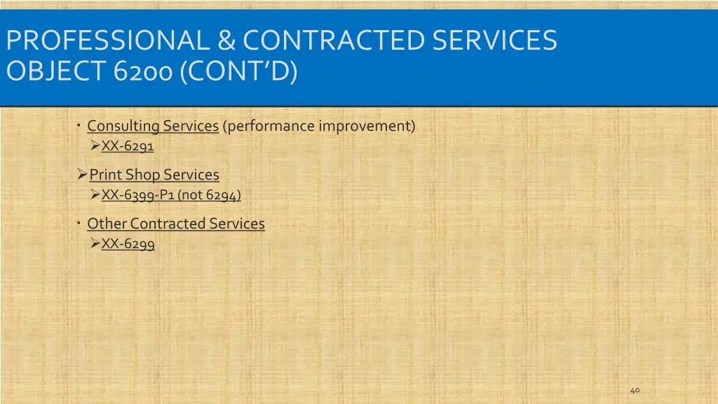 professional contracted services object 6200 cont