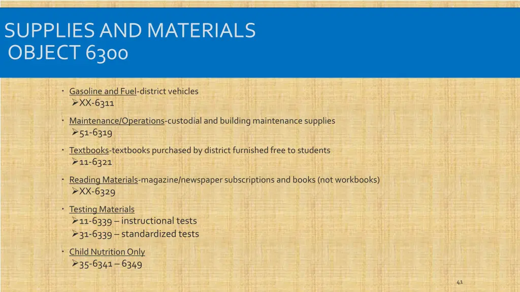 supplies and materials object 6300