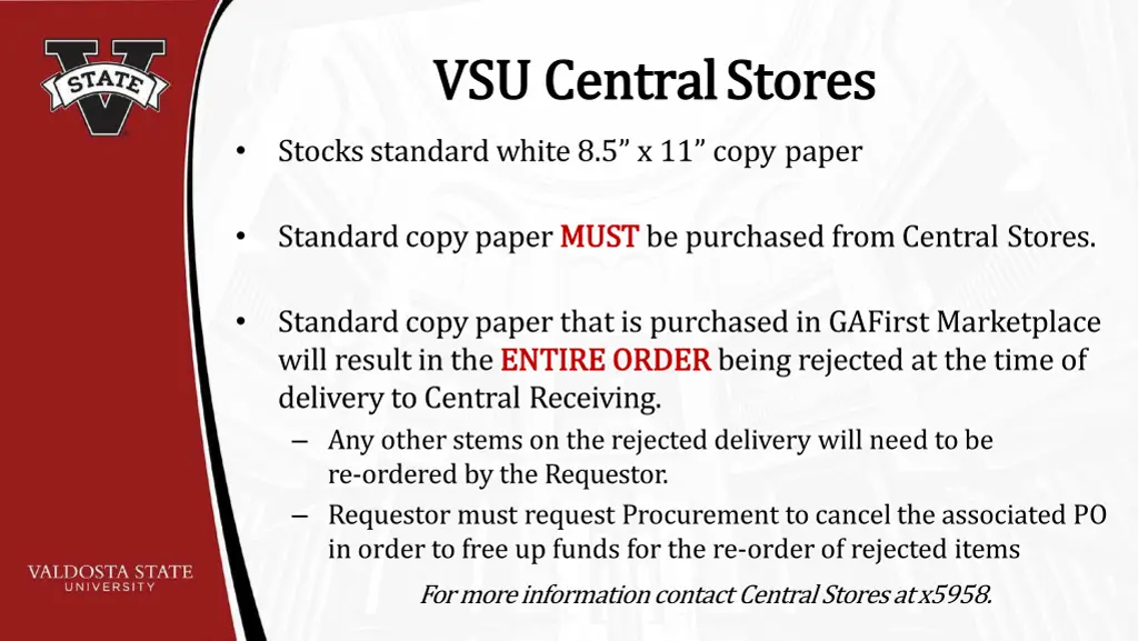 vsu vsu central centralstores