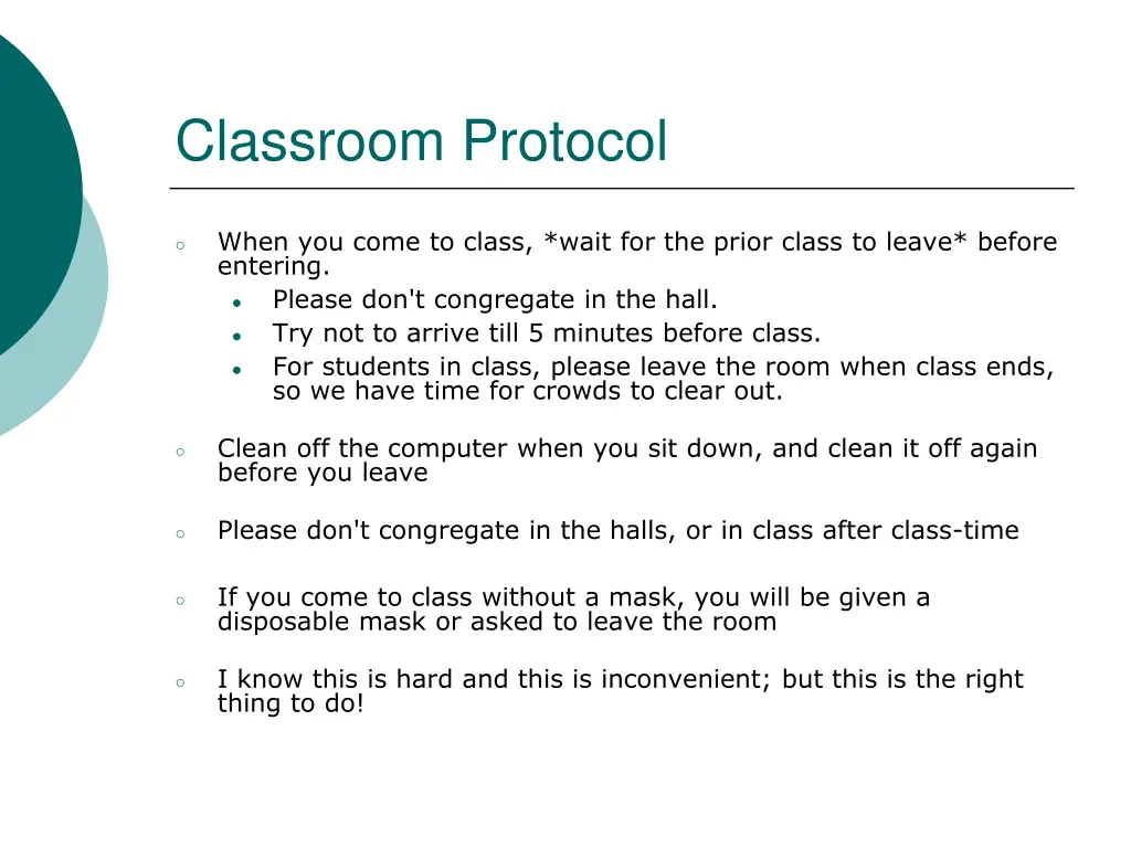 classroom protocol