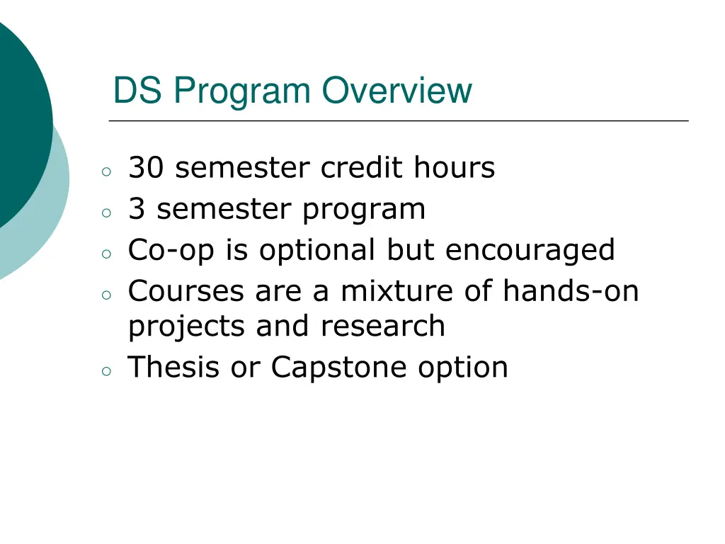 ds program overview