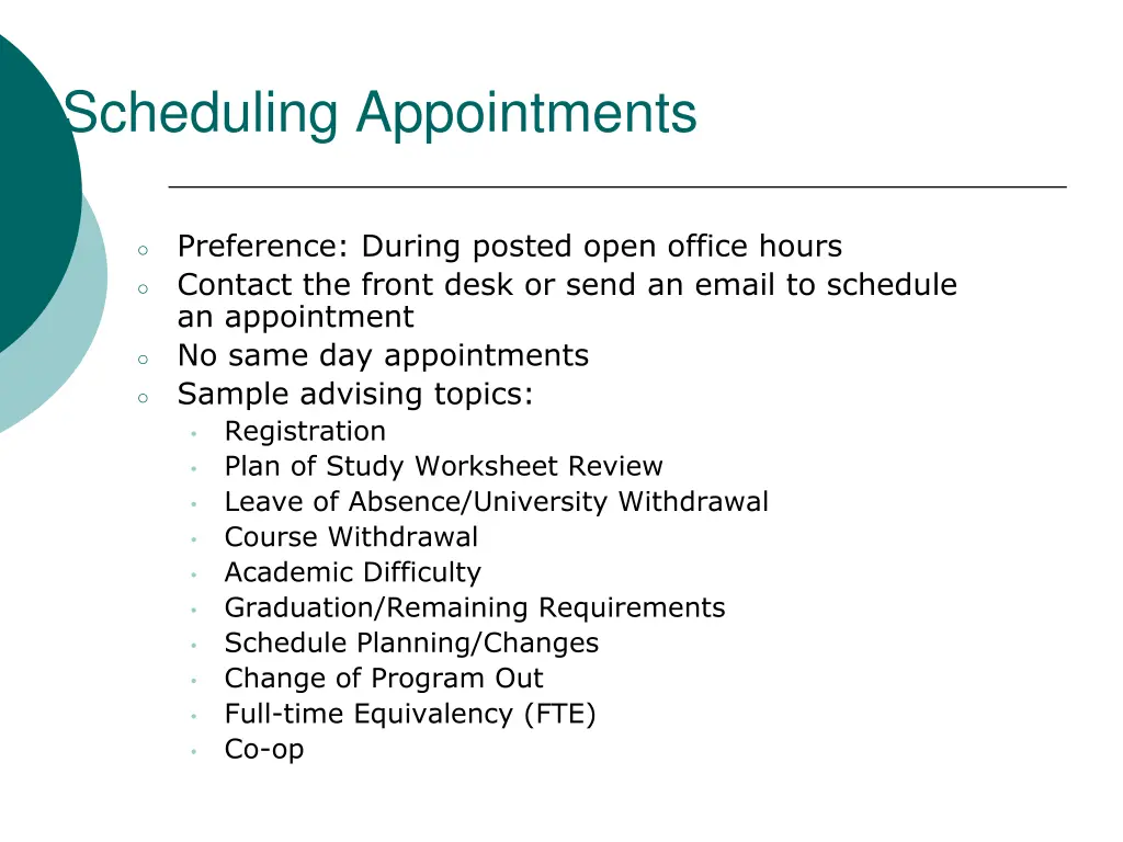 scheduling appointments