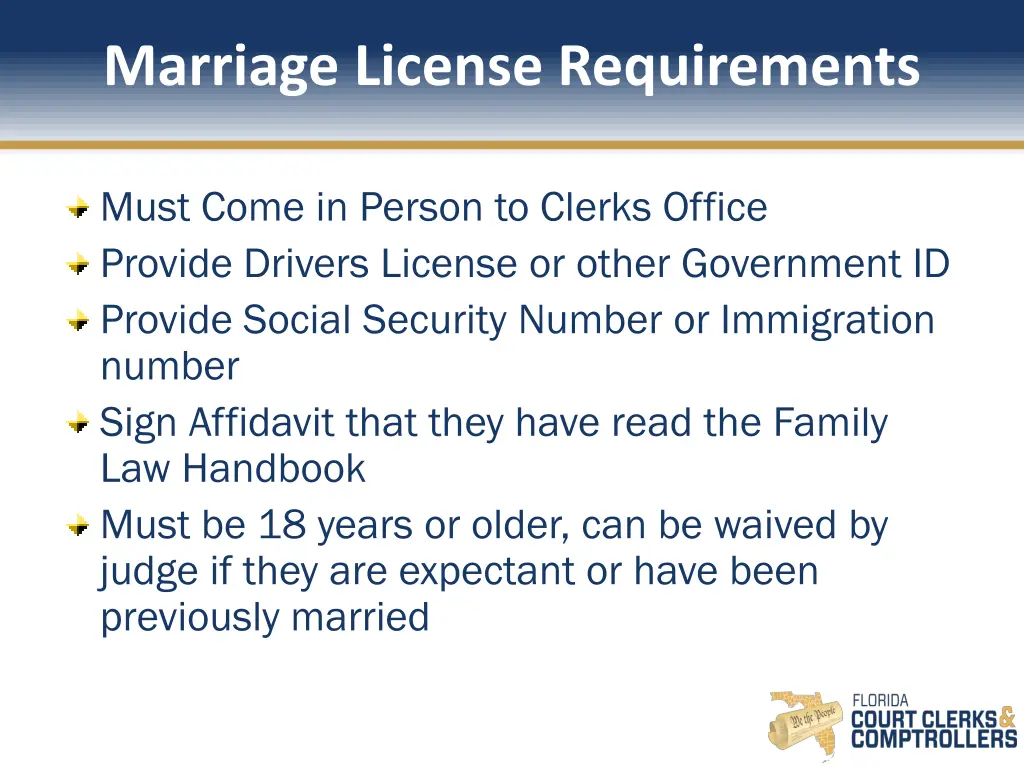 marriage license requirements