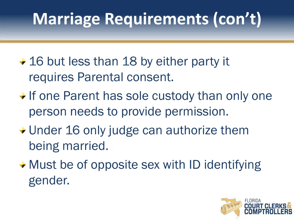 marriage requirements con t