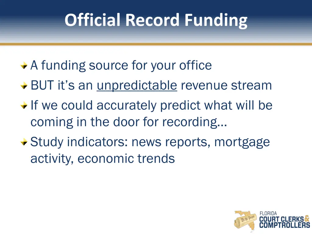 official record funding