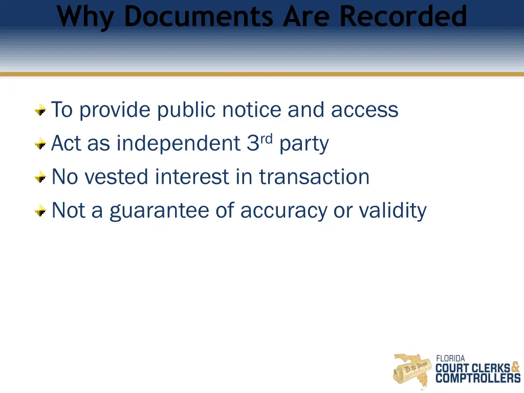 why documents are recorded