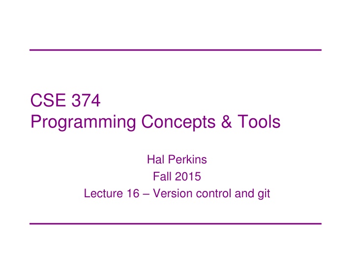 cse 374 programming concepts tools