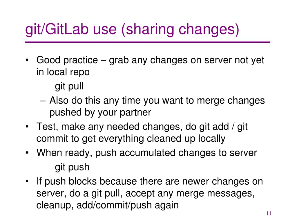 git gitlab use sharing changes