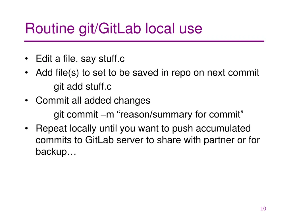 routine git gitlab local use