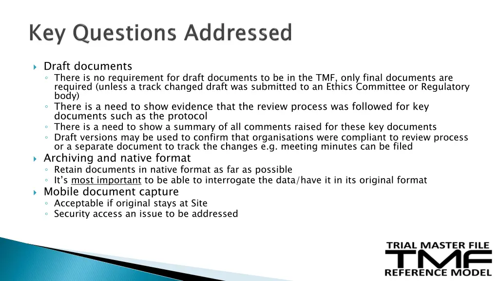 draft documents there is no requirement for draft