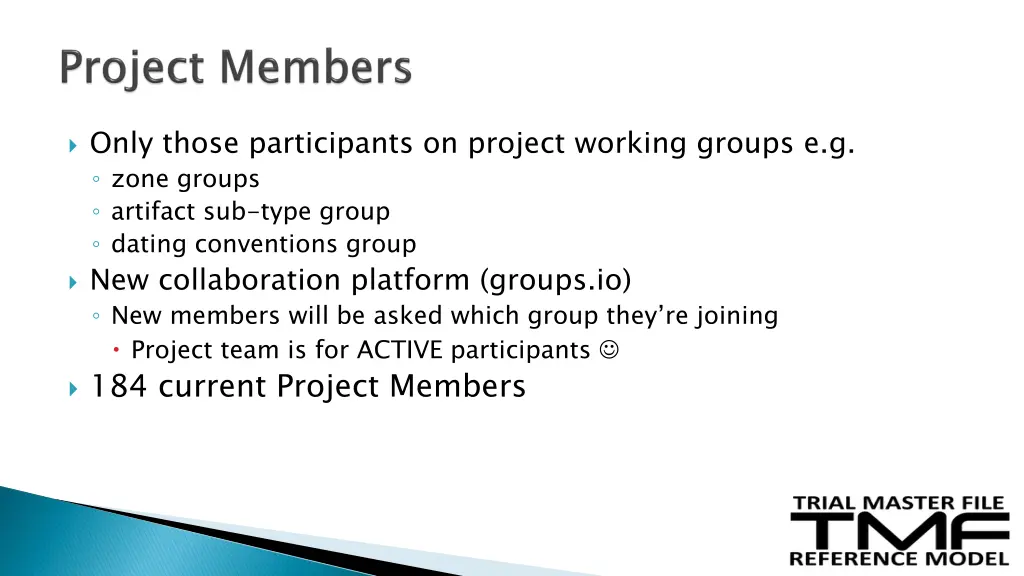 only those participants on project working groups