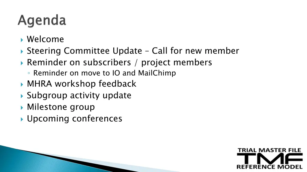 welcome steering committee update call