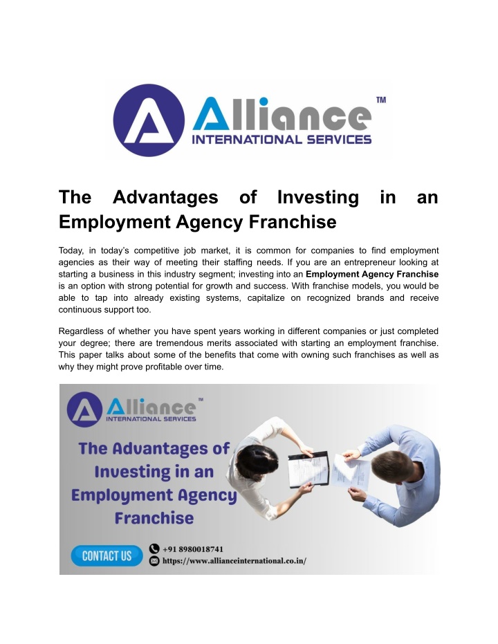 the employment agency franchise