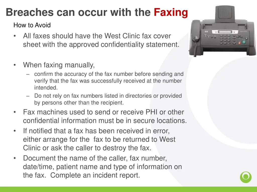 breaches can occur with the faxing how to avoid