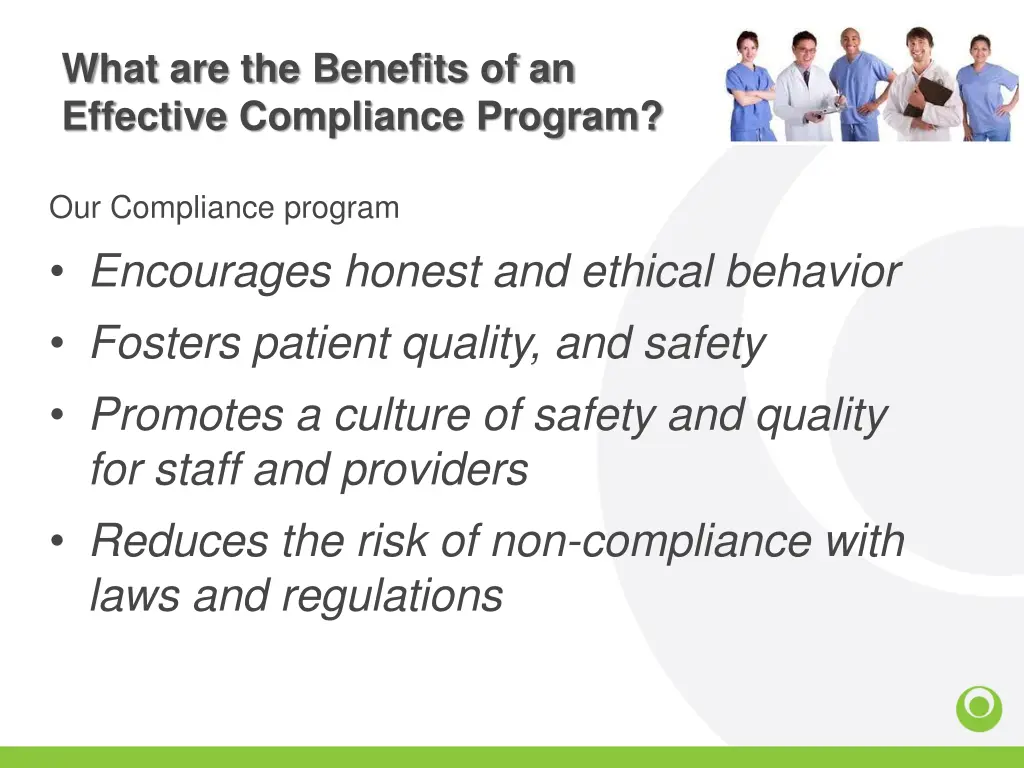 what are the benefits of an effective compliance