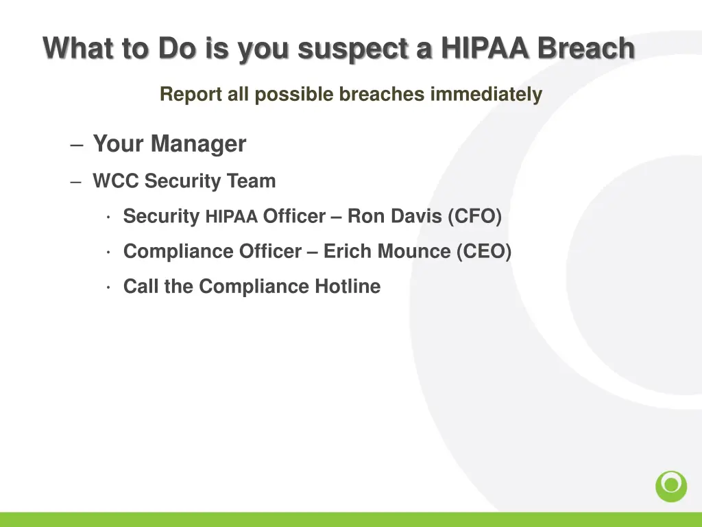 what to do is you suspect a hipaa breach