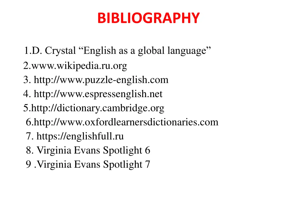 bibliography