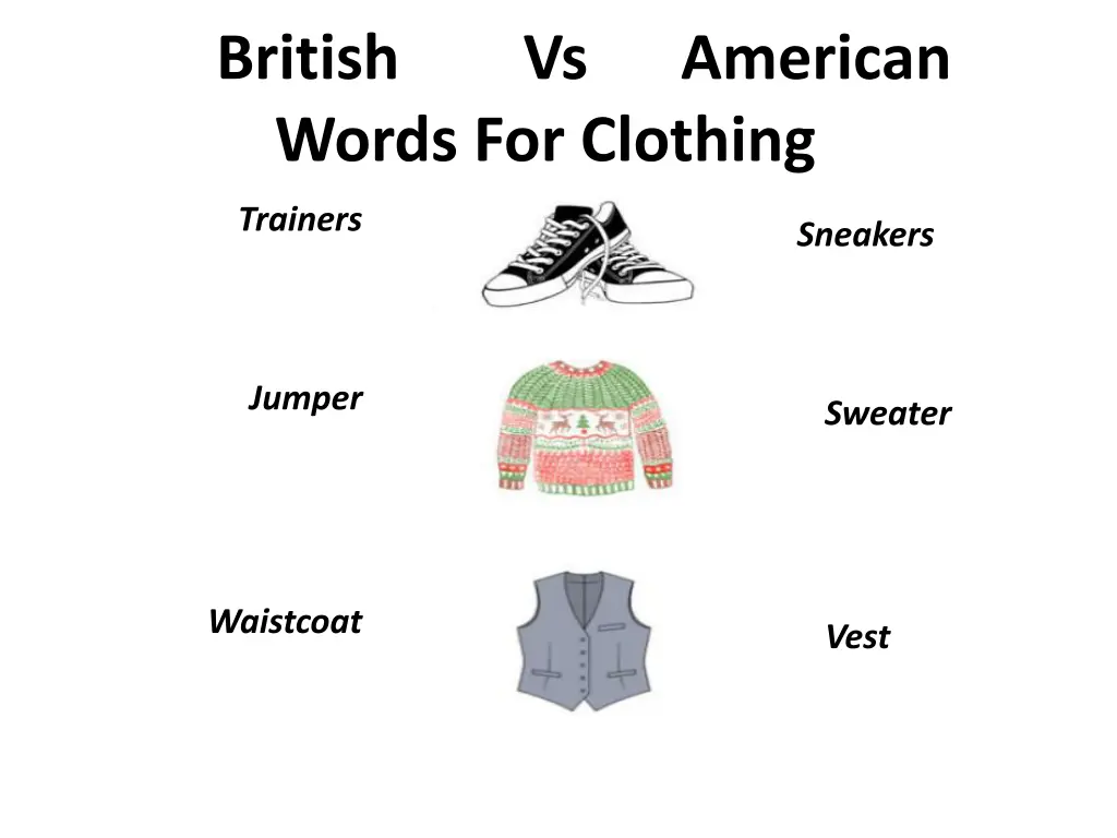 british vs american words for clothing