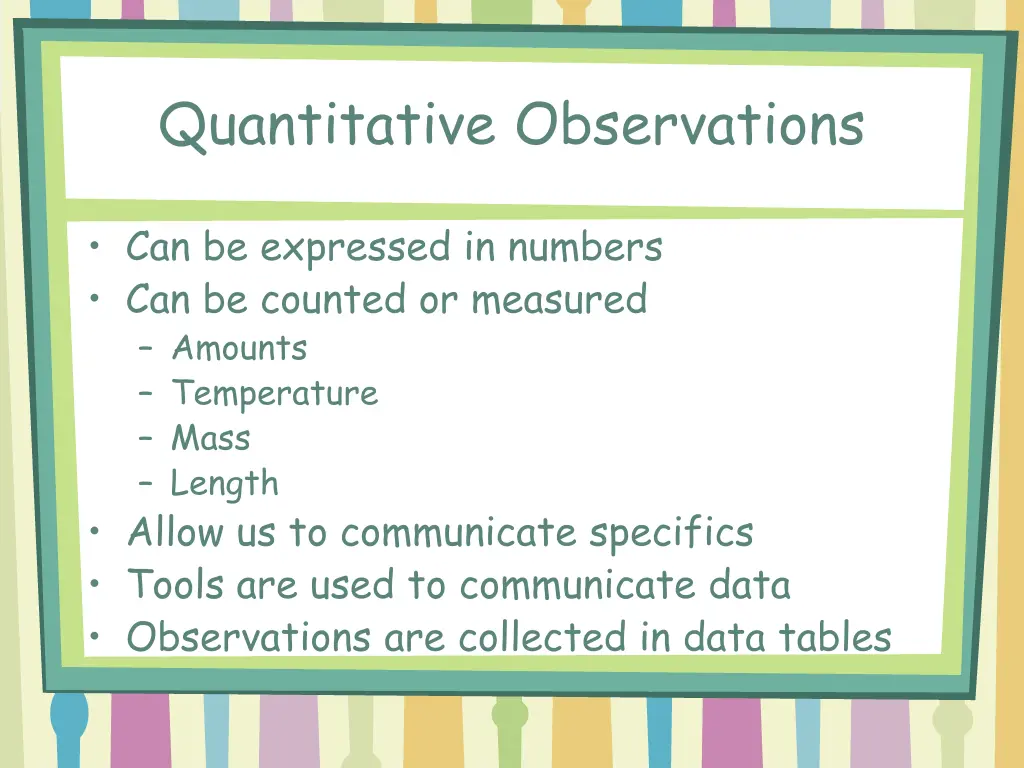 quantitative observations