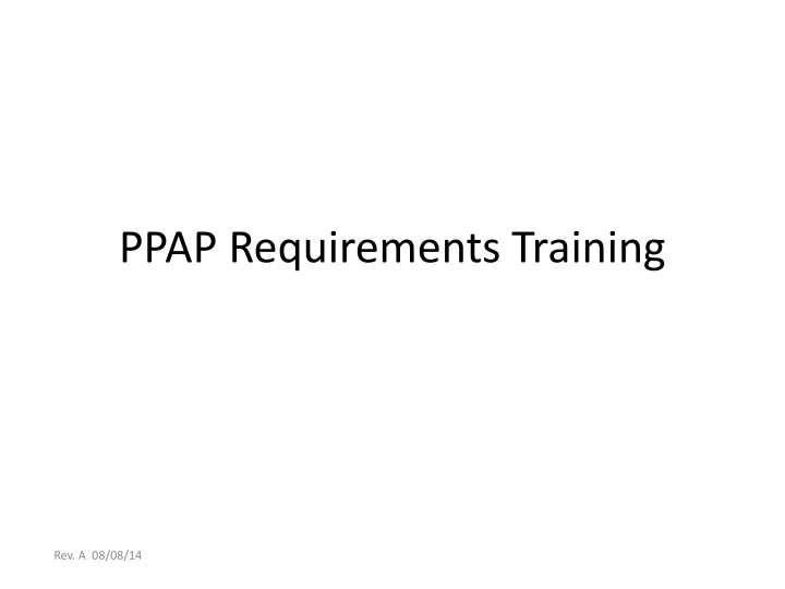 ppap requirements training