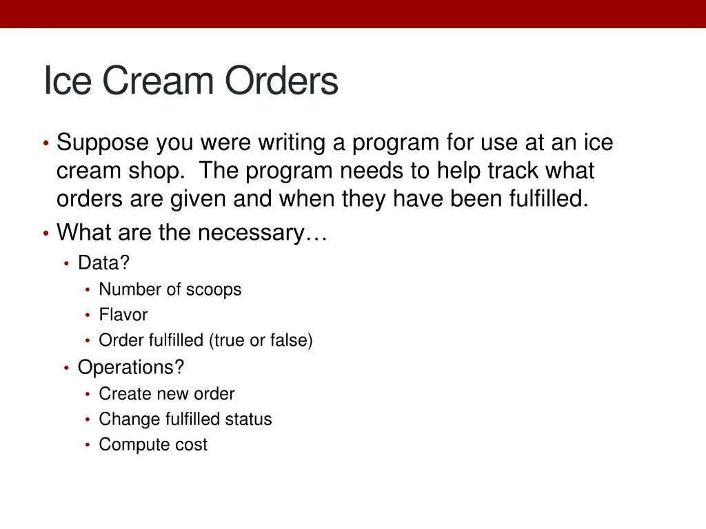 ice cream orders